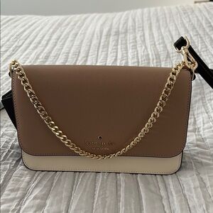 Kate Spade Brown and Cream Shoulder Bag